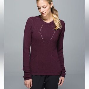 Lululemon The Better Sweater Heathered Bordeaux Sweater Women’s See Measurements